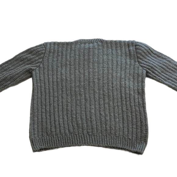 Grey Hand Knit Wool Sweater - Size M - Picture 2 of 9